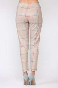 Annelise Stretch Suede Pant - Plaid