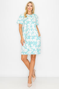 Audrey Stretch Suede Dress - Azalea Flower
