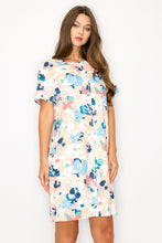 Load image into Gallery viewer, Audrey Stretch Suede Dress - Multi Flower Print