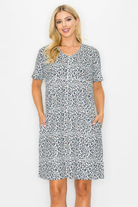 Audrey Stretch Suede Dress - Animal Print
