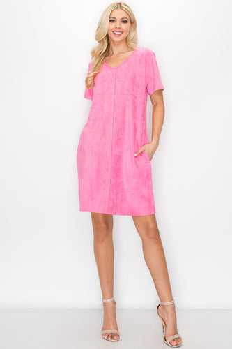 Audrey Suede V Neck with Pockets