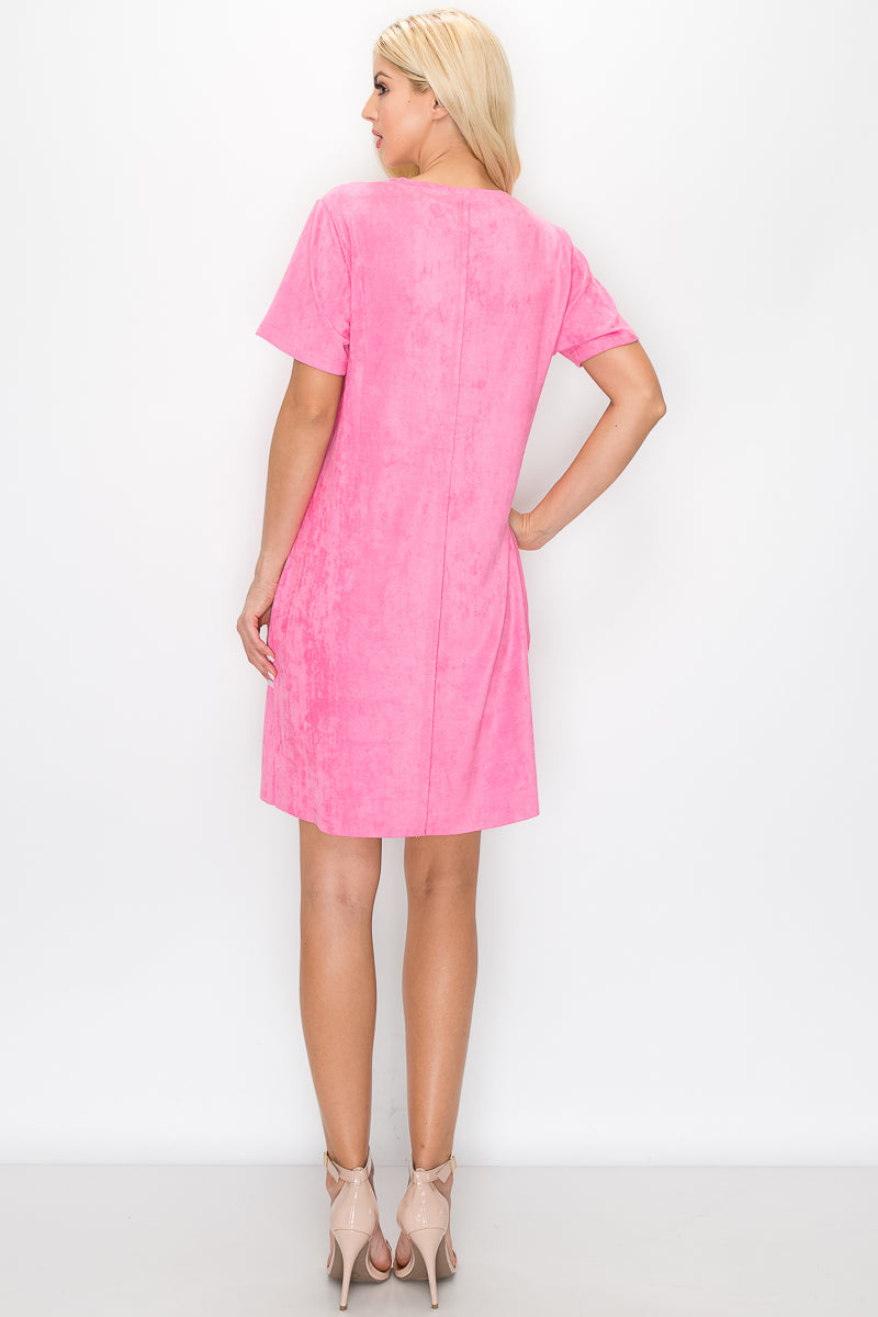 Audrey Suede V Neck with Pockets