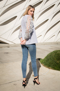 Reia Pointe Knit with Flower Lace
