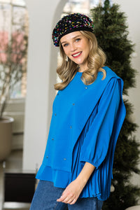 Rilynn Top with Pleating & Diamonds
